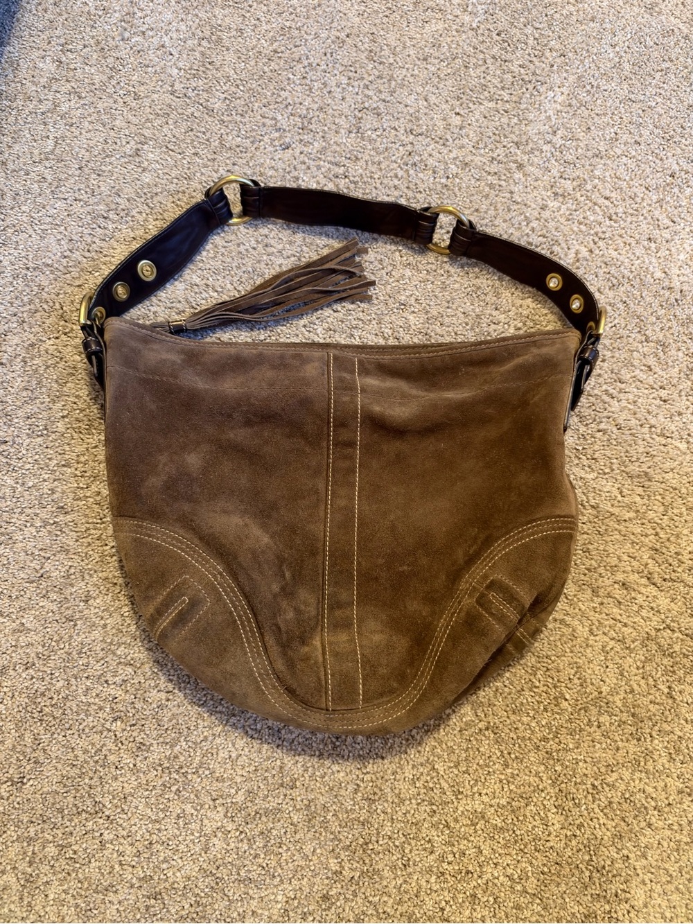 Coach Suede Hobo Shoulder Bag #8416 – Brown